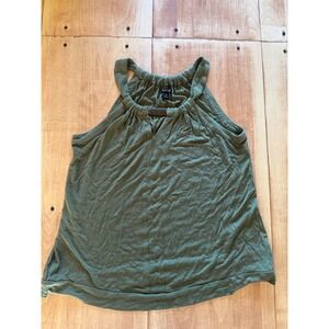 Apt 9 Womens Medium Olive Green Halter Tank Top Metal Detail Rayon Sleeveless